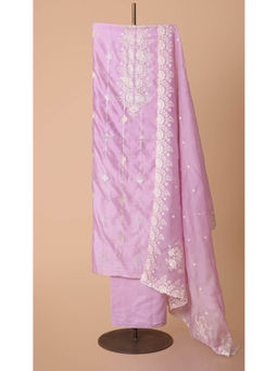 LABEL KALASHREE - Lavender Chanderi Silk Unstitched Dress Material (Set of 3)