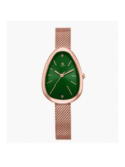Carlton London - Eleanor Women Rose Gold Green Stainless Steel Watch - CLWEL-GR (M)