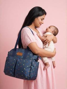 VISMIINTREND - Printed Diaper Handbag - Navy Blue
