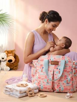 VISMIINTREND - Printed Diaper Handbag - Pink