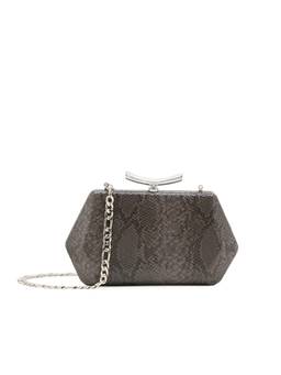 MIRAGGIO - Crystal Clutch With Detachable Crossbody Strap - Grey (S)