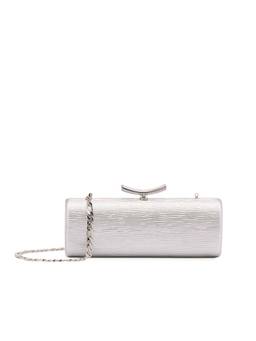 MIRAGGIO - Pearl Clutch With Detachable Crossbody Strap - Silver (M)
