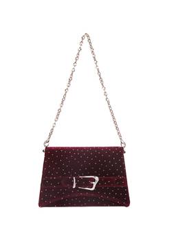MIRAGGIO - Juliene Clutch Bag With Shoulder Chain Strap - Wine (M)