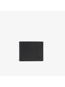 Lacoste - Small Pique Leather Chantaco Billfold Wallet - Black