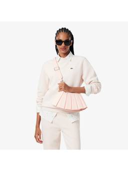Lacoste - Small Lenglen Leather Handbag with Detachable Strap - Peach