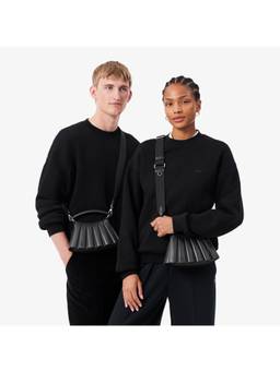 Lacoste - Mini Lenglen Leather Handbag with Detachable Strap - Black