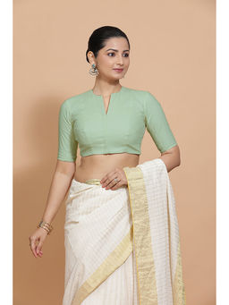 Binks - Ananya X Rozaana Green V-Neck Solid Stitched Blouse