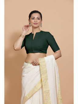 Binks - Ananya X Rozaana Green V-Neck Solid Stitched Blouse