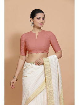 Binks - Ananya X Rozaana Peach V-Neck Solid Stitched Blouse