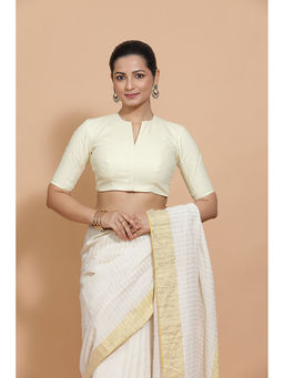 Binks - Kinal X Rozaana White V-Neck Solid Stitched Blouse