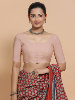 Binks - Mithali X Rozaana Pink Round Neck Solid Stitched Blouse