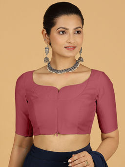 Binks - Priya X Rozaana Pink Asymmetrical Solid Stitched Blouse