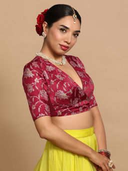 Binks - Farheen X Tyohaar Red V-Neck Sequined Stitched Blouse