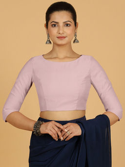 Binks - Tamanna X Rozaana Lavender Round Neck Solid Stitched Blouse