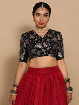 Binks - Farheen X Tyohaar Black V-Neck Sequined Stitched Blouse