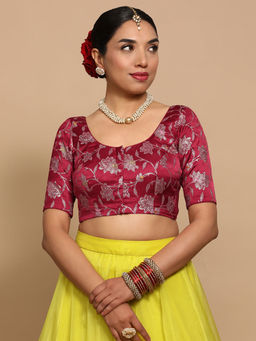 Binks - Raisa X Tyohaar Red Round Neck Floral Stitched Blouse