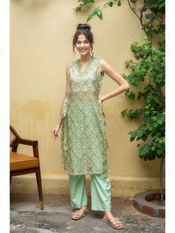 Anuvas - Cupid Chandheri Green Kurta Only