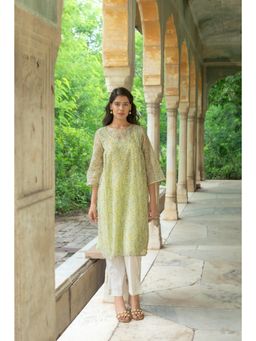 Anuvas - Eva Chandheri Green Kurta Only