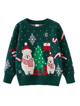 Little Surprise Box - Green Embroidered Sweater