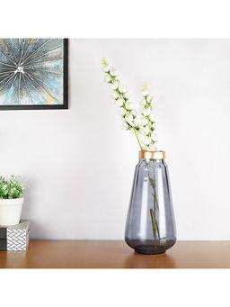 HomeTown - Diva Metal and Glass Vase in Black