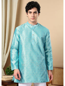TATTVA - Turquoise Toned Woven Design Short Kurta