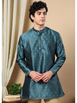 TATTVA - Blue Toned Woven Design Short Kurta