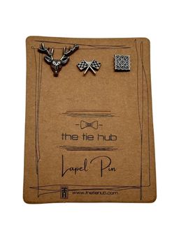 The Tie Hub - Racing Flag and Stag Brooches (Pack of 3)