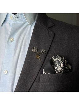 The Tie Hub - Black Rose, Shirt Icon & Compass Emblem Lapel Pins (Pack of 3)