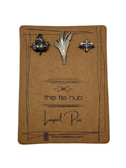 The Tie Hub - Silver Leaf and Bat Brooches (Pack of 3)