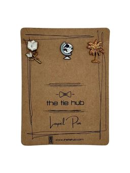 The Tie Hub - Globe and Palm Tree Brooches (Pack of 3)
