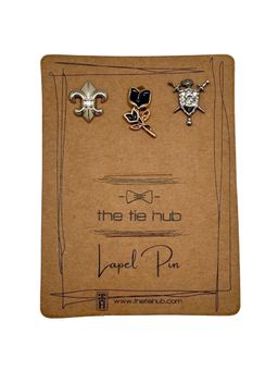 The Tie Hub - Fleur-de-Lis and Shield Brooches (Pack of 3)