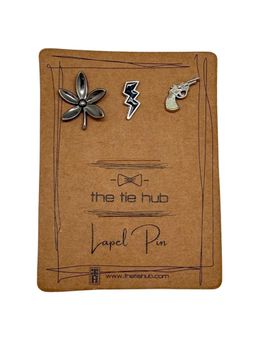 The Tie Hub - Lightning Bolt and Revolver Brooches (Pack of 3)