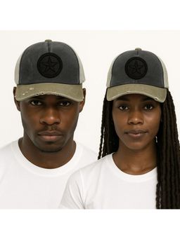 The Tie Hub - Charcoal & Olive Black Star Logo Trucker Cap