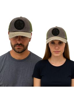 The Tie Hub - Olive Green & Khaki Black Star Logo Trucker Cap