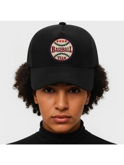 The Tie Hub - Black Baseball Team Logo Trucker Cap