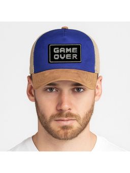 The Tie Hub - Blue & Beige Game Over Logo Trucker Cap