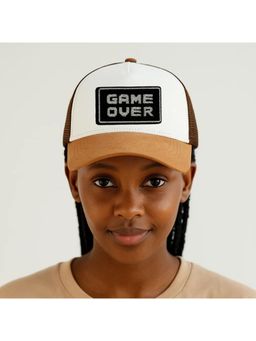 The Tie Hub - White & Brown Game Over Logo Trucker Cap