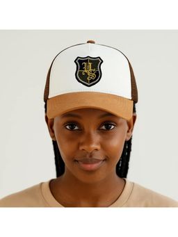 The Tie Hub - White & Brown HS Shield Logo Trucker Cap