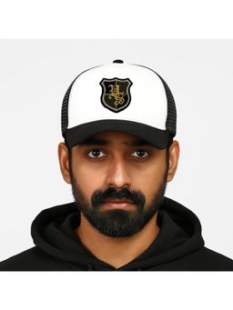 The Tie Hub - White & Black HS Shield Logo Trucker Cap