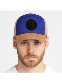 The Tie Hub - Blue & Beige Navy Blue Star Logo Trucker Cap