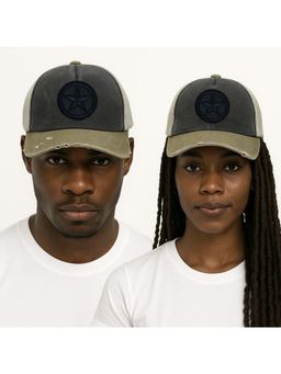 The Tie Hub - Charcoal & Olive Navy Blue Star Logo Trucker Cap