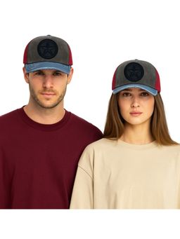 The Tie Hub - Charcoal & Blue Navy Blue Star Logo Trucker Cap