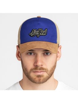 The Tie Hub - Blue & Beige New York Logo Trucker Cap