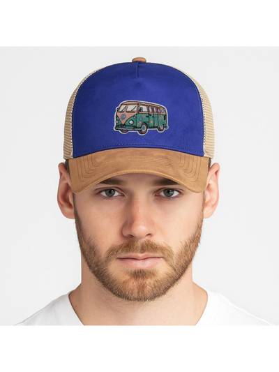 Blue & Beige Old Van Logo Trucker Cap