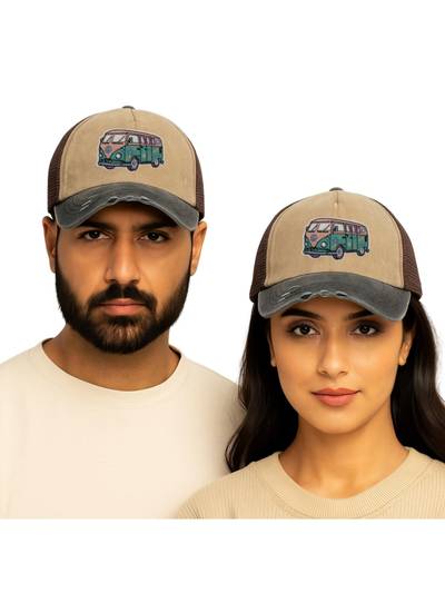 Brown & Charcoal Old Van Logo Trucker Cap