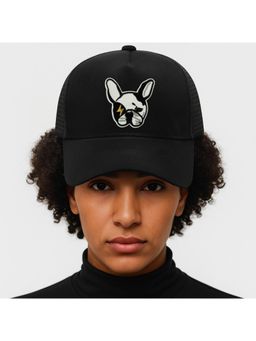 The Tie Hub - Black Pitbull Dog Face Logo Trucker Cap