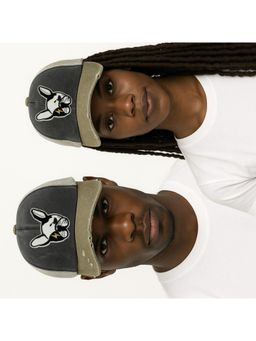 The Tie Hub - Charcoal & Olive Pitbull Dog Face Logo Trucker Cap