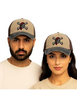 The Tie Hub - Brown & Charcoal Pirate Logo Trucker Cap