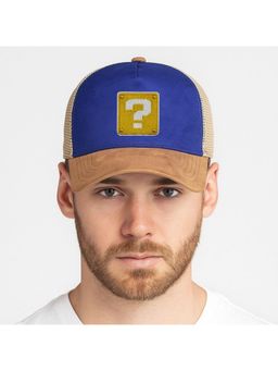 The Tie Hub - Blue & Beige Question Mark Logo Trucker Cap