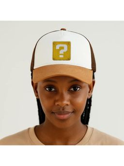The Tie Hub - White & Brown Question Mark Logo Trucker Cap